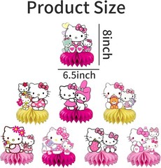 Cat Birthday Decorations Pack 8 Pcs Honeycomb Centerpieces Party Supplies