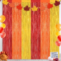 2 Pack Tinsel Backdrop, Birthday Silver Party Streamer Fringe Curtains Foil