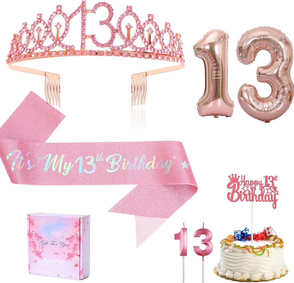 13th Birthday Candle Sash and Tiara Sets,It’s My Rose