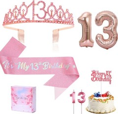 13th Birthday Candle Sash and Tiara Sets,It’s My Rose