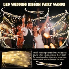 25 Pcs Wedding Wands Ribbon Streamers with 3 Colorful Flashing Modes, Light u…