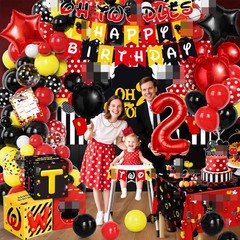 Mouse 2nd Birthday Party Decorations 143Pcs Oh Twodles Birthday Decorations B…