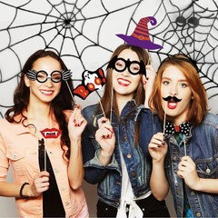 Halloween Photo Booth Props Kit Halloween Party Decorations Pack Of 38