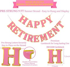 Retirement Party Decorations Kit for Women – 16-Piece Elegant Pink Set with P…