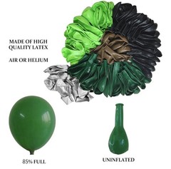 Green Brown Gray Latex Balloon Arch 115 pc Video Game Party Decor