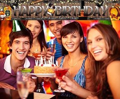 9.8 X 1.6 ft Large Whiskey Happy Birthday Banner Aged to Whiskey Birthday