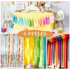 GCB Wedding Party Decorations 4 Rolls 328ft White Crepe Paper Streamers for W…
