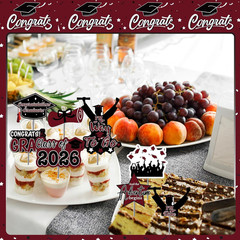 48 Pack Graduation Cupcake Toppers Class of 2026 Graduation Party Decorations,Le