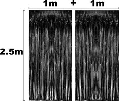 Black Tinsel Backdrop Curtain – Tinsel Curtain Party Backdrop Streamers for Wiz
