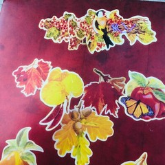 vtg Hallmark paper fall leaves mobile decoration decor