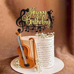 Happy Birthday Music Note Cake Topper Birthday Party Cake Decorations