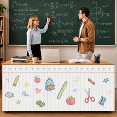 6ft Composition Notebook Table Skirt Teacher Desk Skirt Classroom Table Cover…