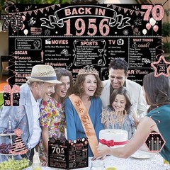 70Th Birthday Decorations for Women,32Pcs Back in 1956 Birthday Party Decoration