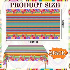 Mexican Fiesta Party Decorations, 2 PCS Plastic Rectangle Mexican Flowers