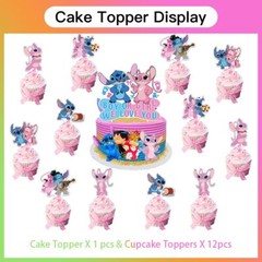 Stitch Gender Reveal Party Decorations Set Balloons Plates Cake Topper Banner