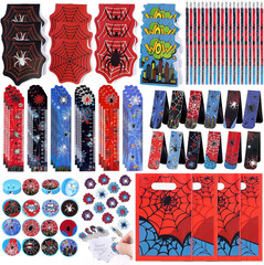 192 Pcs Spider Party Favors Set Gift Hero Theme Birthday Decorations Spider Web
