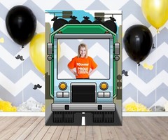 Garbage Truck, Vehicle Theme, DIY Photo Booth Props, Photo Booth Selfie Frame