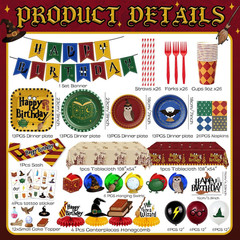 209pcs Wizard Birthday Party Decorations Set, Magic Theme Party Suppliers, Magic