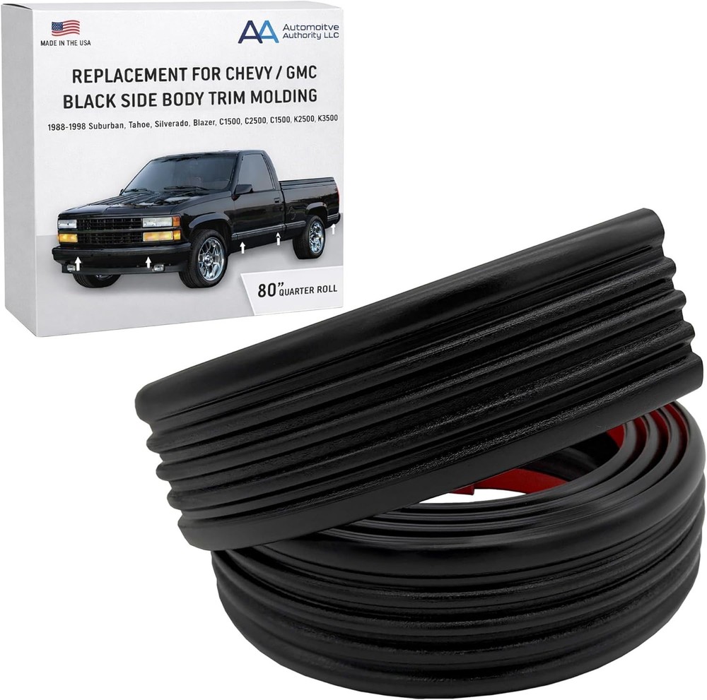 Black Side Body Trim Molding Compatible with 1988-1998 Chevy GMC Tahoe