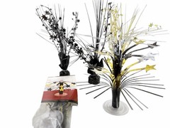 Black Gold Silver Starburst Cascade Centerpiece Table Decor Party Decoration