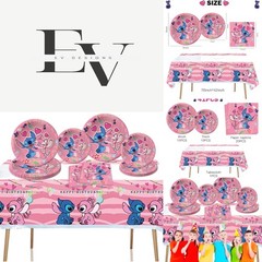 Charming 41PCS Pink Stitch Theme Party Supplies for Unforgettable Birthdays