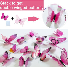 60Pcs 3D Butterfly Wall Decor, Decoration Party Birthday Cake Waterproof Removab