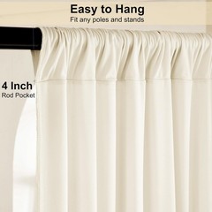 10ft x 15ft Ivory Wrinkle Backdrop Curtains for Parties,Silky Polyester Fabric
