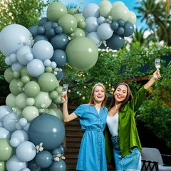 Blue and Green Balloon Arch Kit 107Pcs Dusty Blue Sage Green Balloons Garland…