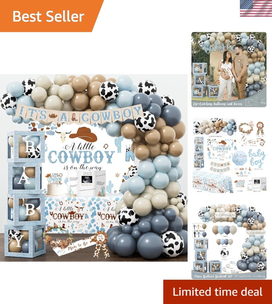 Exciting Cowboy Baby Shower Decorations Set – A Little Cowboy is on the Way!