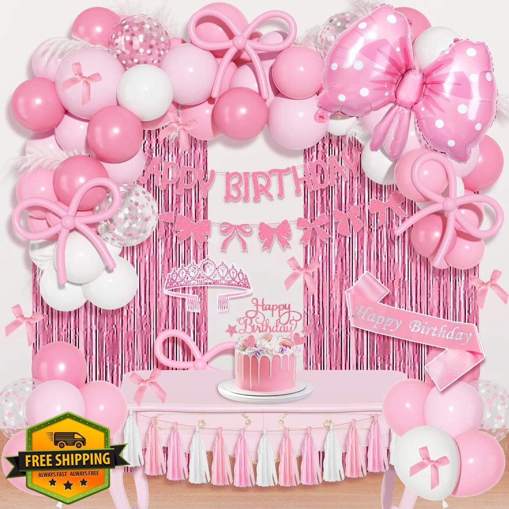 Ouddy Life Pink Confetti Birthday Decor Banner