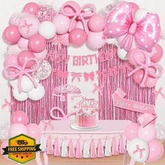 Ouddy Life Pink Confetti Birthday Decor Banner