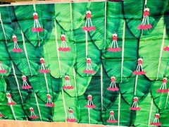 India Banana Leaf Curtain Backdrop photo prop Decoration Cloth 8X5 ft muggu USA