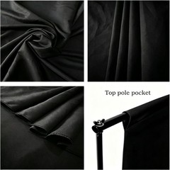 10 x 7 FT Black Backdrop Background for Photography, High Density Polyester