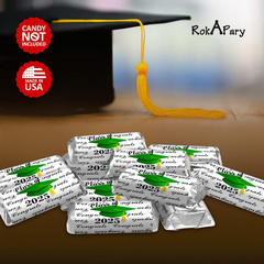 60 Graduation Cap Party Class of 2026 Miniatures Candy Bar Wrapper, (Set of 60)