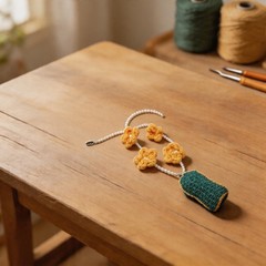 Mary Car Charm Yarn Bead Statue Handcrafted Yarn And Bead Construction