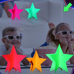 45 Pcs Neon Glow in the Dark Star Centerpieces Table Decor 3 Sizes 8″ 5″ 3″