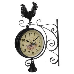 Sleek Design Double Sided Wall Clock for Living Room with Silent Movement