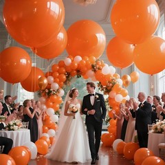 KAWKALSH Orange Balloons 9pcs, 36 Inch Large Orange Balloons for Balloon Garl…