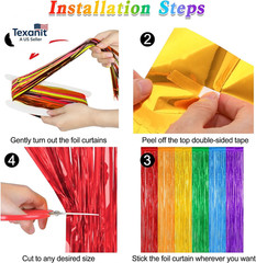 2 Pack Rainbow Backdrop Curtains, 3.28 FT X 7.05 FT Colofull Party Decorations,
