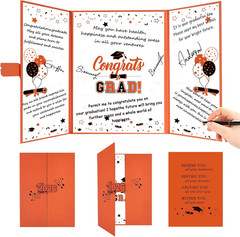Graduation Party Decorations, Black and Orange Graduation Guest Book, Class of 2