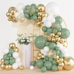 153pcs Sage Green Gold Balloon Garland Arch Kit, Different Sizes 18 12 10 5 i…