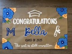 Customizable Hand Painted Banner for Any Occasion, Painted birthday banner 3×5