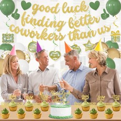 Coworker Farewell Decorations, Green Gold Good Luck Finding Better Coworkers …