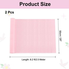 2pcs Crepe Paper Rolls DIY Decoration 8ft Long 20 Inch Wide, Light Pink