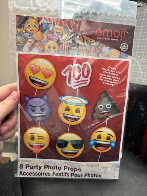 Unique Emoji 8 Piece Photo Fun Props for Birthday Parties/Photo Props New!!!