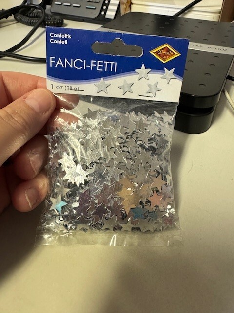 Beistle Stars Fanci Confetti Metallic Silver 1oz 50621-S Party Decoration New!!