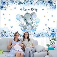 Blue Elephant Baby Shower Decorations Boy – Blue Balloon Garland Kit,Baby Box…