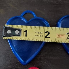 7 Plastic Balloon Weights Blue Red Yellow Heart Vintage Zibi-Core