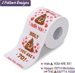 Unique 70th Birthday Party Essential: Comical 3-Ply Toilet Paper Gift Roll