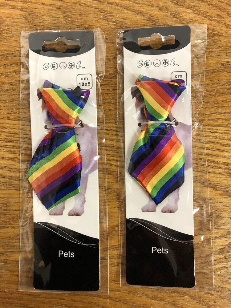 Rainbow Pet Tie For Cat Or Dog. Cute Tie For Special Occasion